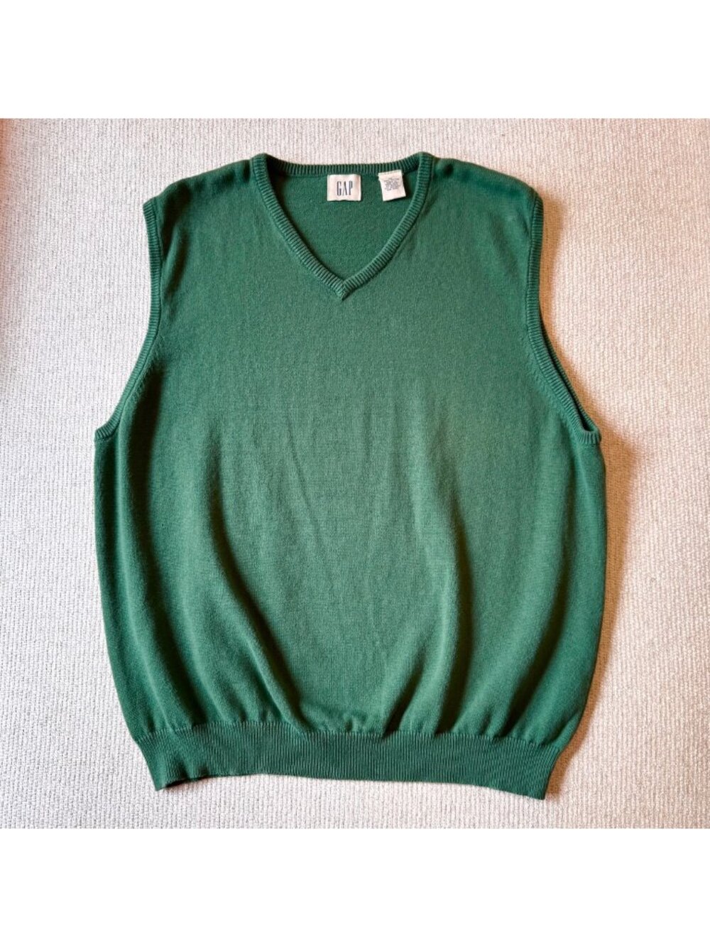 Vintage 90s Y2K Gap Mens Size XL Green Sweater Vest 100% Cotton